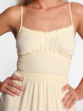 Smocked Waist Cross-Back Maxi Dress